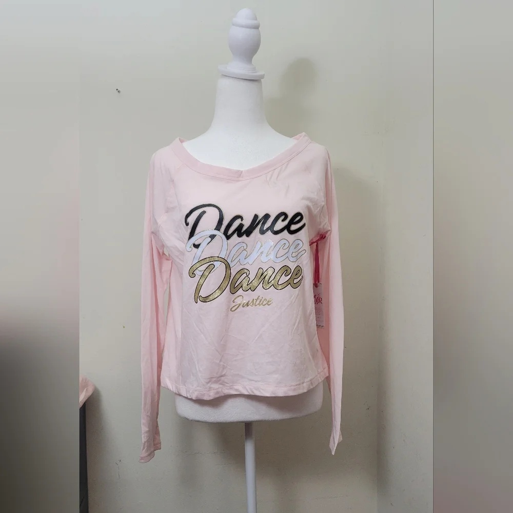 Justice Girls Long Sleeve Dance T-Shirt, Sizes XL(16-18) - Picture 4 of 9